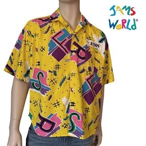 JAMS World Original Hawaiian Shirt Tiki USA Cotton Made in Hawaii, USA RARE
